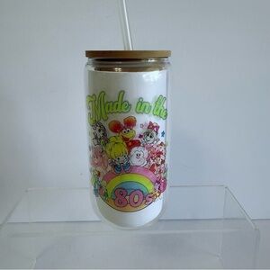 Made in the 80s 16oz Libbey Glass Coffee Cup with Bamboo Lid